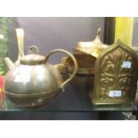 A collection of German and Austrian metalware including a bowl Attributed to Hagenhauer, a teapot