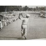 Ben Hogan - autographed poster 'Now, As Then, The Name to Watch in Golf', black and white, framed