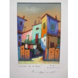 Edgardo Garcia Nieto, two street scenes, oil on card, both signed lower left also with
