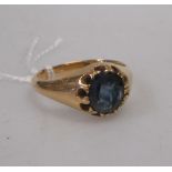 A sapphire single stone ring, the oval sapphire, approx. 8.4 x 6.9 x 2.8mm, claw mounted in unmarked