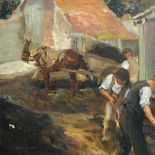 § Steven Spurrier, RA, ROI, RBA (British, 1878-1961) Cleaning the yard signed lower left "