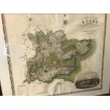 Chapman and Andre Two large scale map sections of Essex, hand coloured engravings published 1777,