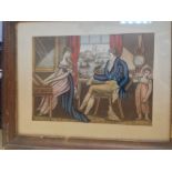 "Pleasures of Love Retirement", a pair of Regency coloured engravings, 15.5 x 21.5 cm (2)