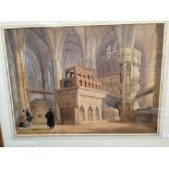 Westminster Abbey. Two 19th century watercolours of the interior of the Abbey, 'The Confessor's