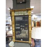 A George III verre eglomise crested gilt framed rectangular mirror 79 x 56cm