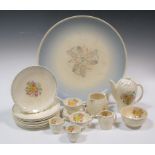 A Susie Cooper 'Printemps' part coffee and tea set together with a Susie Cooper charger