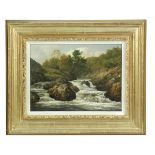 Edmund "Waterfall" Gill (British, 1820-1894) Mountain torrent, Llanelli, North Wales signed on the