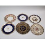 Doulton, Minton and others, six 19th century plates to include a pair of crested plates with the