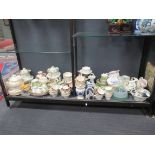 A quantity of china including sunderland luster, spode and glass ware