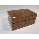 A marquetry box of dress jewellery