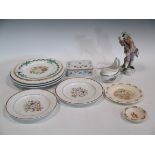 A pair of Royal Worcester blue & white transfer decorated 1887 Jubilee plates, mixed plates and a