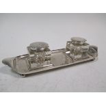 A small Edwardian two bottle inkstand, by Jackson and Fullerton, London 1908