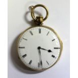 Leroy & Fils - a French 18ct gold cased open face quarter repeating pocket watch, the white enamel