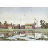 Arthur Anderson Fraser (British, 1861-1904) Overflow at Goldington Green, near Bedford signed