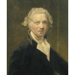 English School (18th Century) Portrait of Sir Joshua Reynolds watercolour 37 x 30cm (14 x 12in)