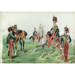 Attributed to L.E.B. (British, 19th Century) Mounted Life Guards on cavalry horses - the first one