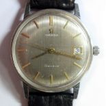 Omega - a gentleman's steel cased 'Seamaster' wristwatch, the silver coloured dial applied with gold