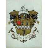 English School (18th Century) Four Armorial watercolours of Shropshire families - Matthew Herbert of