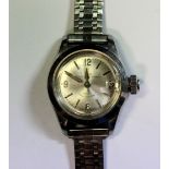 Tudor - a lady's steel cased 'Princess Oysterdate' self-winding wristwatch, the silvered dial with
