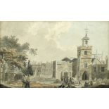 Attributed to Paul Sandby, RA (British, 1731-1809) View of St Giles Old Church, London, 1792