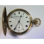 Northern Goldsmiths Co (Retailer) - an English made 9ct gold full hunter cased pocket watch, the