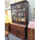 A 19th century mahogany glazed cabinet bookcase, 232 x 126 x 57cm