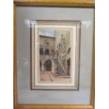 Alan Melville (1858-1904), View of the Bargello Courtyard, Florence, watercolour, signed with