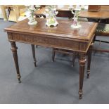 A French games table with Paris maker brass roundel, 76 x 96 x 51cm