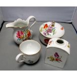 A collection of five various Meissen floral tea wares (5) Good