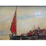 Louis Pastour, (French 1876 - 1948) Sailing boats, signed lower left, oil on board, 26 x 39cm