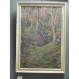 After Jacob Kramer (British, 20th century) A wooded river landscape, oil on canvas, signed lower