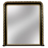 A Victorian parcel gilt framed overmantle mirror in the Gothic manner, mid 19th century, the