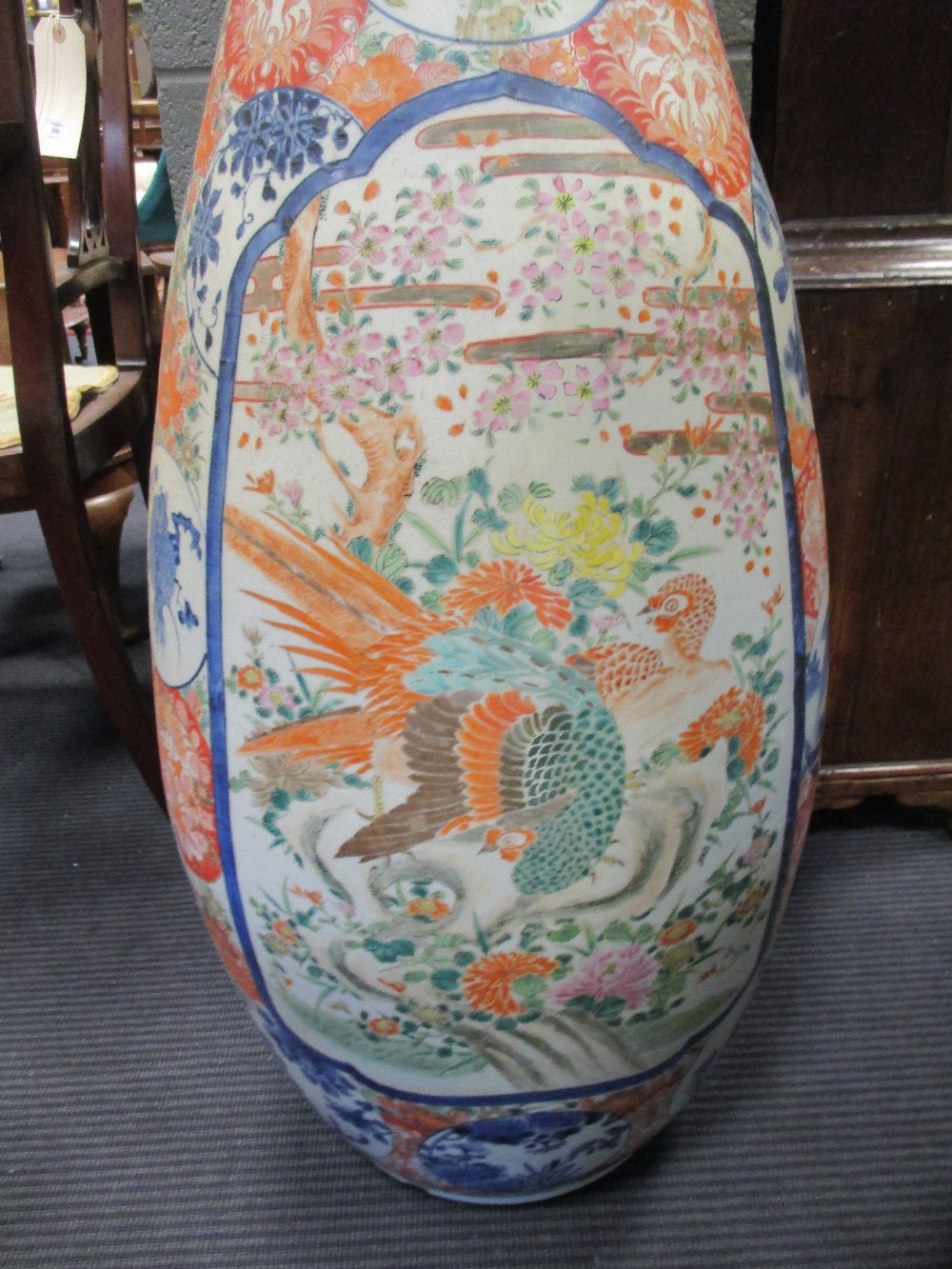 A large Imari vase, painted with fanciful birds, 124cm high - Image 3 of 3