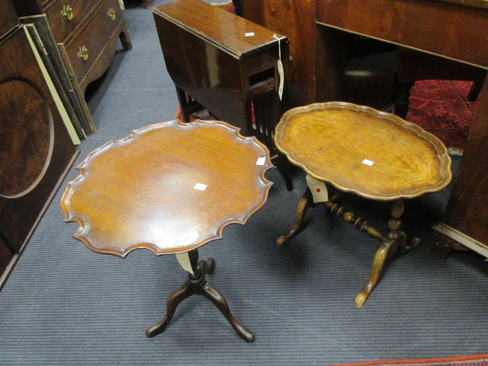 Two pie crust occasional tables, nest of tables and a small sutherland table (4)