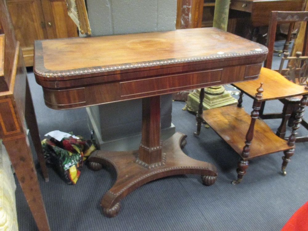 A William IV mahogany card table, 73 x 92 x 46cm