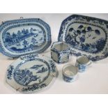 A collection of Oriental blue and white porcelain