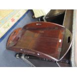 A mahogany butlers tray lacking stand
