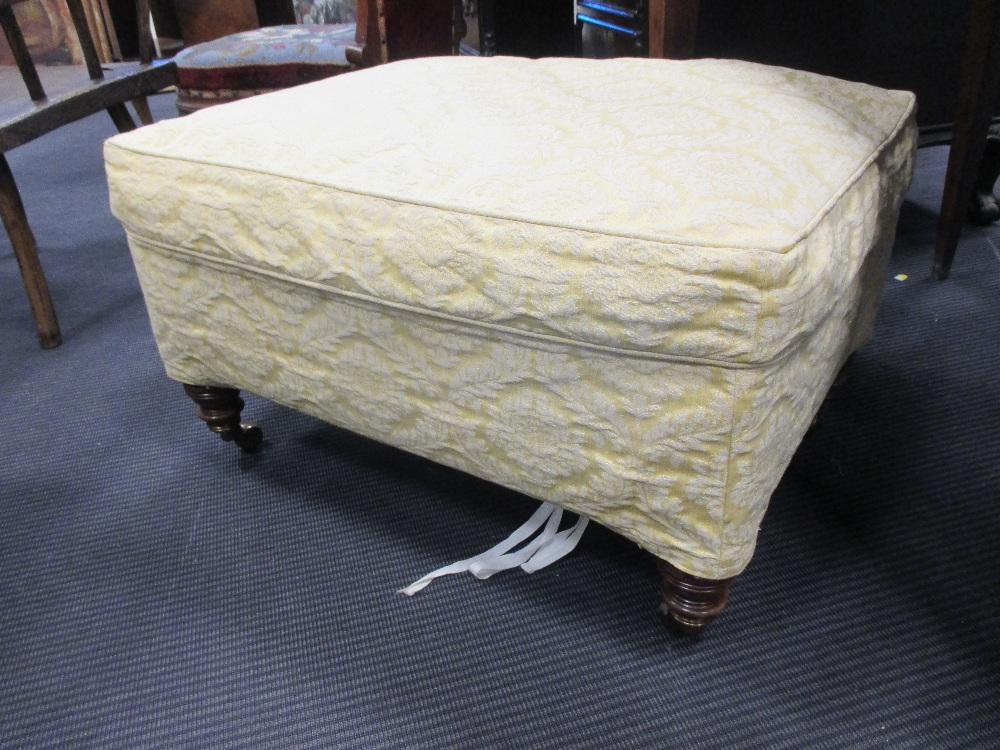 A Victorian walnut stool