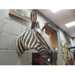 A modern Zebra head sculpture