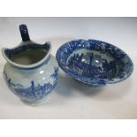 A blue and white modern wash jug set