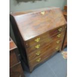 A George III mahogany bureau, 120 x 102 x 55cm