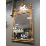 A modern gilt framed mirror in the Continental tradition, 122 x 62cm