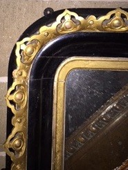 A Victorian parcel gilt framed overmantle mirror in the Gothic manner, mid 19th century, the - Bild 2 aus 2
