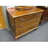 A mahogany straight front chest of three drawers a/f, 86 x 104 x 56cm