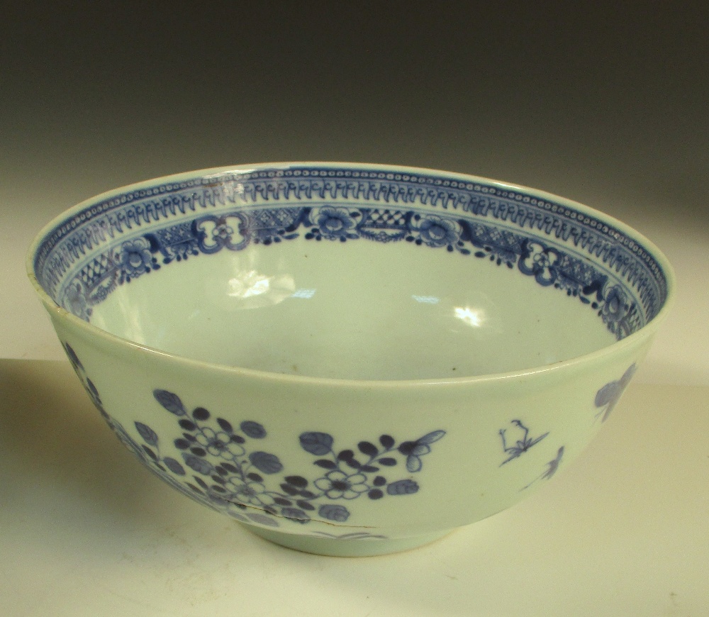 A Canton basket, a blue and white bowl, a covered Imari bowl and another, the oval centre of the - Image 5 of 19