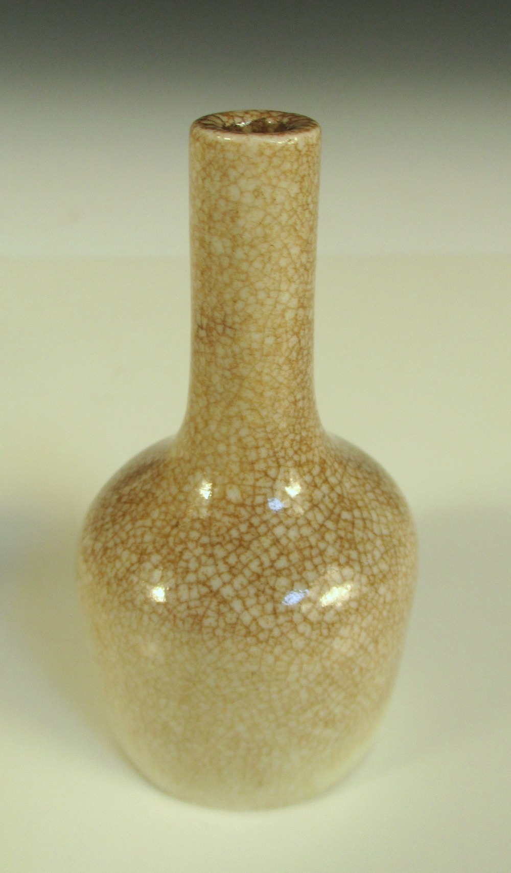 Two crackleware miniature vases and a snuff bottle, the tallest of bottle shape, 8.5cm (3.25in) - Image 2 of 7