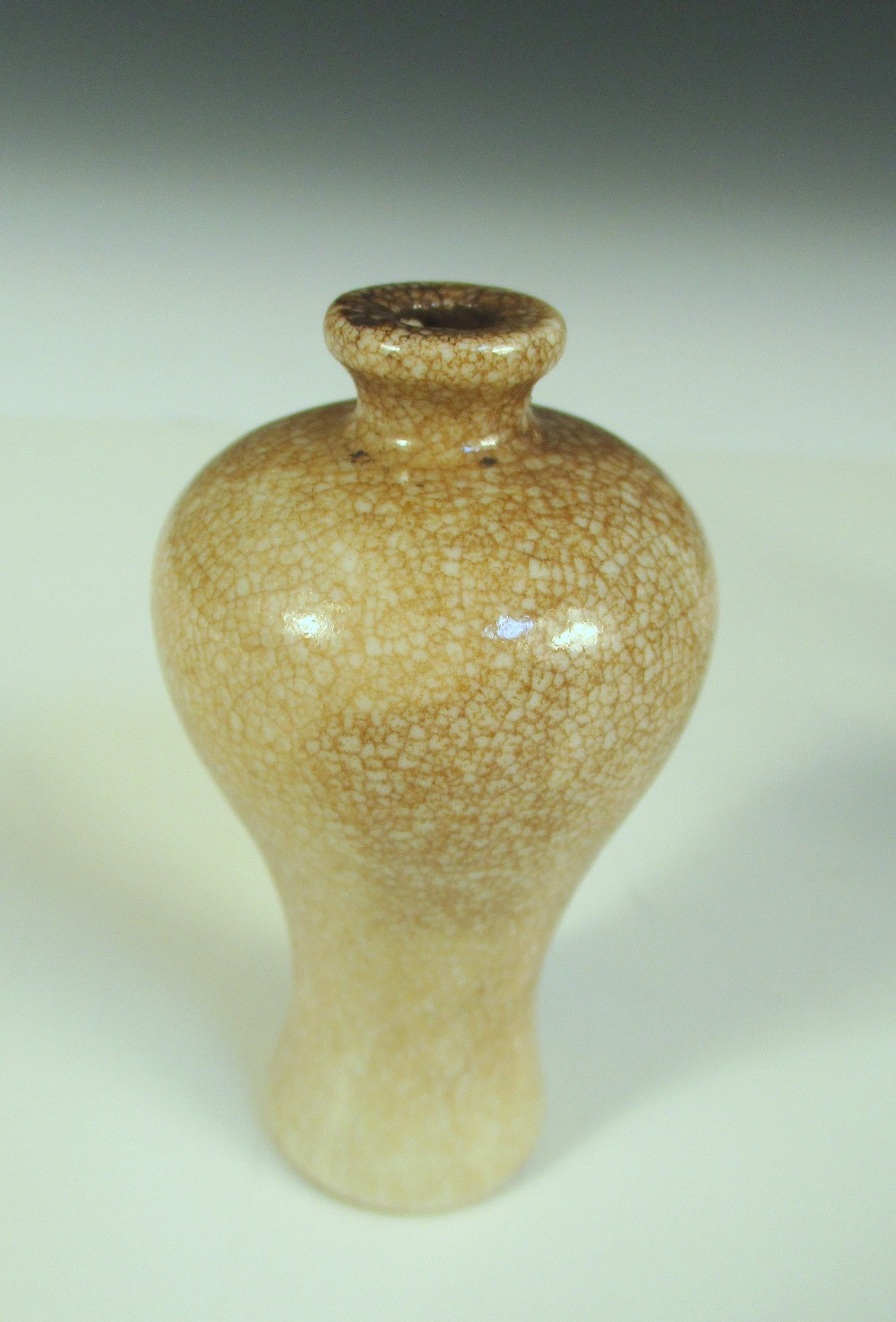 Two crackleware miniature vases and a snuff bottle, the tallest of bottle shape, 8.5cm (3.25in) - Image 6 of 7
