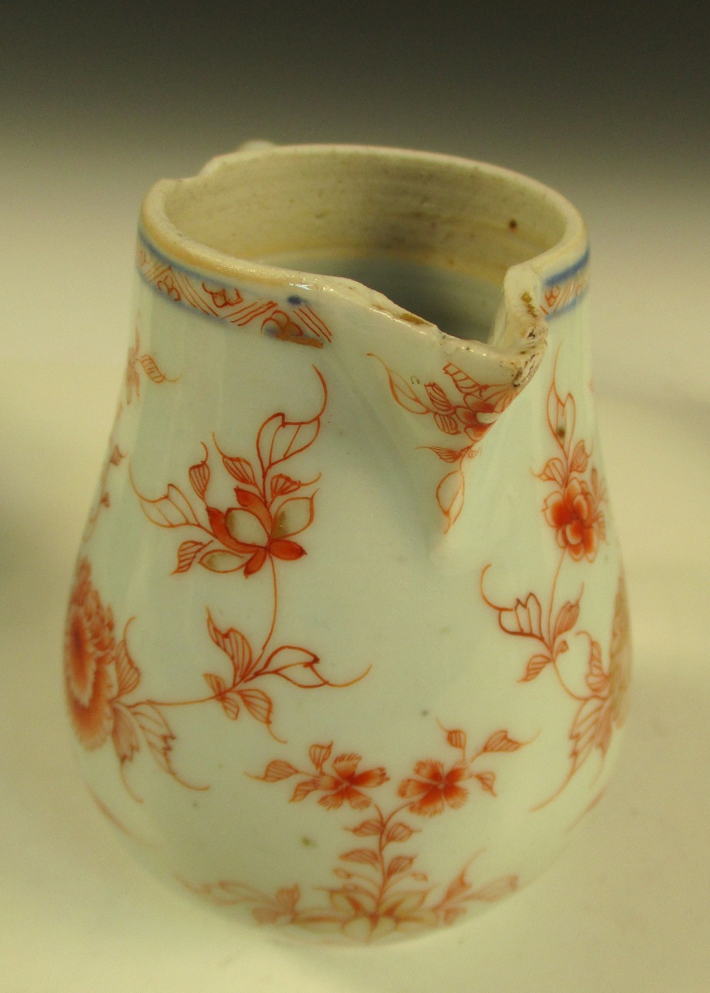 A Canton and three 18th century jugs, the facetted exterior of the first with flowers on a turquoise - Image 8 of 20