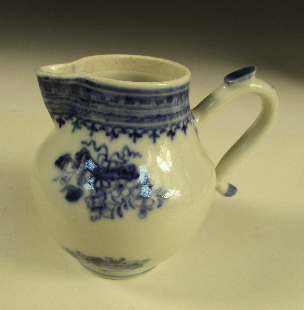 A Canton and three 18th century jugs, the facetted exterior of the first with flowers on a turquoise - Image 17 of 20