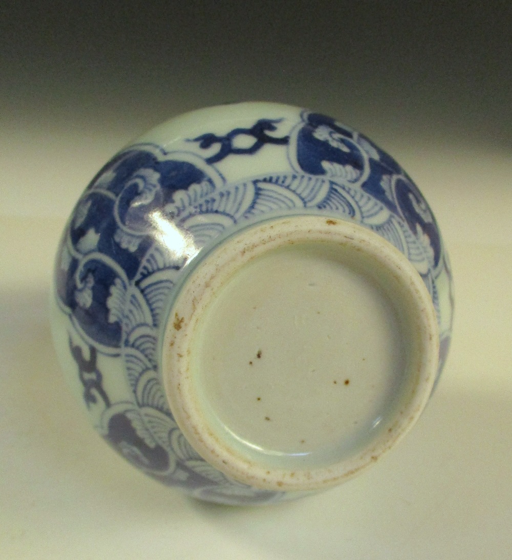 A pair of Kangxi style blue and white double gourd vases, the cylindrical necks with flared rims - Image 9 of 9